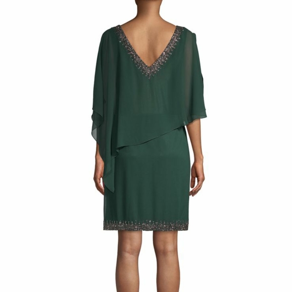 J Kara Beaded Jade Green Dress - Picture 3 of 10